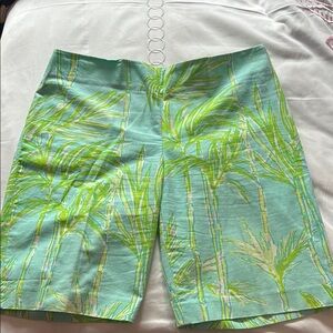 Lilly Pulitzer Palm Tree Print Resort Fit Bermuda Shorts, 10